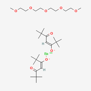molecular formula C32H60BaO9 B594306 barium(2+);1-methoxy-2-[2-[2-(2-methoxyethoxy)ethoxy]ethoxy]ethane;(E)-2,2,6,6-tetramethyl-5-oxohept-3-en-3-olate CAS No. 136629-60-2