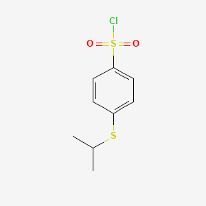 molecular formula C9H11ClO2S2 B594325 Benzenesulfonyl chloride, 4-[(1-methylethyl)thio]- CAS No. 125393-26-2