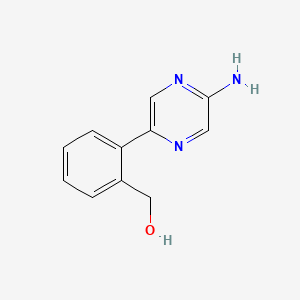 molecular formula C11H11N3O B5943319 [2-(5-aminopyrazin-2-yl)phenyl]methanol 