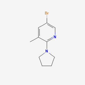 molecular formula C10H13BrN2 B594340 5-Bromo-3-methyl-2-(pyrrolidin-1-yl)pyridine CAS No. 1220016-88-5