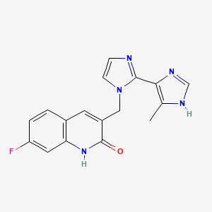 molecular formula C17H14FN5O B5943425 7-fluoro-3-[(5'-methyl-1H,3'H-2,4'-biimidazol-1-yl)methyl]quinolin-2(1H)-one 
