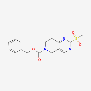 molecular formula C16H17N3O4S B594343 Benzyl 2-(methylsulfonyl)-7,8-dihydropyrido[4,3-d]pyrimidine-6(5H)-carboxylate CAS No. 1255574-50-5