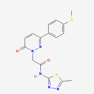 molecular formula C16H15N5O2S2 B5943432 2-{3-[4-(methylsulfanyl)phenyl]-6-oxopyridazin-1(6H)-yl}-N-(5-methyl-1,3,4-thiadiazol-2-yl)acetamide 
