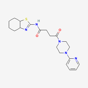molecular formula C20H27N5O2S B5943502 N-(3a,4,5,6,7,7a-hexahydro-1,3-benzothiazol-2-yl)-4-oxo-4-[4-(2-pyridinyl)-1-piperazinyl]butanamide 