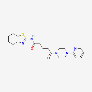 molecular formula C21H29N5O2S B5943503 N-(3a,4,5,6,7,7a-hexahydro-1,3-benzothiazol-2-yl)-5-oxo-5-[4-(2-pyridinyl)-1-piperazinyl]pentanamide 