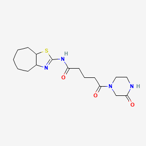 molecular formula C17H26N4O3S B5943514 N-(4,5,6,7,8,8a-hexahydro-3aH-cyclohepta[d][1,3]thiazol-2-yl)-5-oxo-5-(3-oxo-1-piperazinyl)pentanamide 