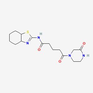 molecular formula C16H24N4O3S B5943520 N-(3a,4,5,6,7,7a-hexahydro-1,3-benzothiazol-2-yl)-5-oxo-5-(3-oxo-1-piperazinyl)pentanamide 