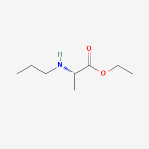 molecular formula C8H17NO2 B594353 L-Alanine,N-propyl-,ethylester(9CI) CAS No. 131645-72-2
