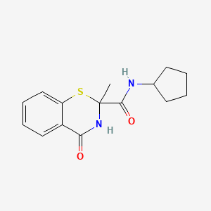molecular formula C15H18N2O2S B5943536 N-cyclopentyl-2-methyl-4-oxo-3,4-dihydro-2H-1,3-benzothiazine-2-carboxamide 