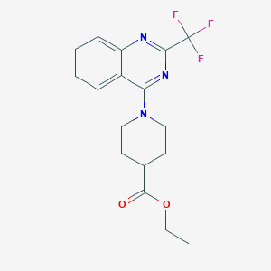 molecular formula C17H18F3N3O2 B5943556 ethyl 1-[2-(trifluoromethyl)-4-quinazolinyl]-4-piperidinecarboxylate 