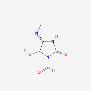 molecular formula C5H7N3O3 B594356 5-Hydroxy-4-methylimino-2-oxoimidazolidine-1-carbaldehyde CAS No. 134419-31-1