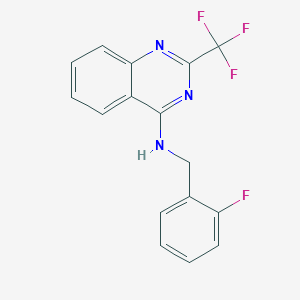 molecular formula C16H11F4N3 B5943577 N-(2-fluorobenzyl)-2-(trifluoromethyl)-4-quinazolinamine 