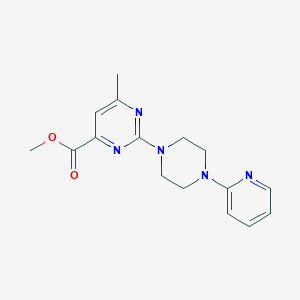 molecular formula C16H19N5O2 B5943586 Methyl 6-methyl-2-(4-(pyridin-2-yl)piperazin-1-yl)pyrimidine-4-carboxylate 