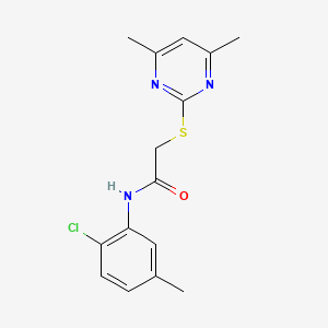 molecular formula C15H16ClN3OS B5943700 N-(2-chloro-5-methylphenyl)-2-[(4,6-dimethylpyrimidin-2-yl)sulfanyl]acetamide 