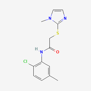 molecular formula C13H14ClN3OS B5943701 N-(2-chloro-5-methylphenyl)-2-[(1-methyl-1H-imidazol-2-yl)thio]acetamide 