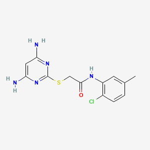 molecular formula C13H14ClN5OS B5943715 N-(2-chloro-5-methylphenyl)-2-[(4,6-diaminopyrimidin-2-yl)sulfanyl]acetamide 