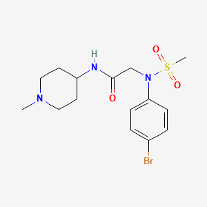 molecular formula C15H22BrN3O3S B5943769 N~2~-(4-bromophenyl)-N~1~-(1-methyl-4-piperidinyl)-N~2~-(methylsulfonyl)glycinamide 