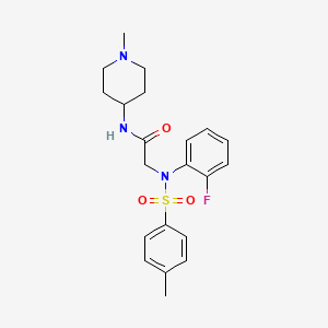 molecular formula C21H26FN3O3S B5943773 N~2~-(2-fluorophenyl)-N~2~-[(4-methylphenyl)sulfonyl]-N~1~-(1-methyl-4-piperidinyl)glycinamide 