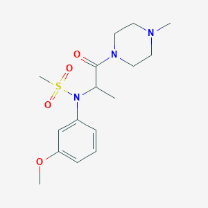 molecular formula C16H25N3O4S B5943820 N-(3-methoxyphenyl)-N-[1-methyl-2-(4-methyl-1-piperazinyl)-2-oxoethyl]methanesulfonamide 