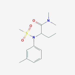 molecular formula C14H22N2O3S B5943852 N,N-dimethyl-2-[(3-methylphenyl)(methylsulfonyl)amino]butanamide 