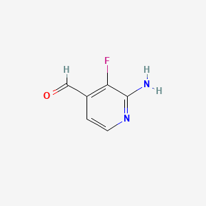molecular formula C6H5FN2O B594387 2-Amino-3-fluoroisonicotinaldehyde CAS No. 1211582-66-9