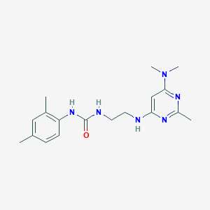 molecular formula C18H26N6O B5943894 N-(2-{[6-(dimethylamino)-2-methyl-4-pyrimidinyl]amino}ethyl)-N'-(2,4-dimethylphenyl)urea 