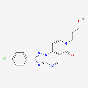molecular formula C17H14ClN5O2 B5943925 2-(4-chlorophenyl)-7-(3-hydroxypropyl)pyrido[3,4-e][1,2,4]triazolo[1,5-a]pyrimidin-6(7H)-one 