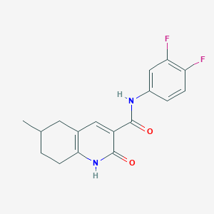 molecular formula C17H16F2N2O2 B5943964 N-(3,4-difluorophenyl)-6-methyl-2-oxo-5,6,7,8-tetrahydro-1H-quinoline-3-carboxamide 