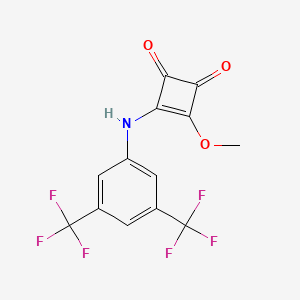 molecular formula C13H7F6NO3 B594398 3-{[3,5-Bis(trifluoromethyl)phenyl]amino}-4-methoxycyclobut-3-ene-1,2-dione CAS No. 1223105-85-8