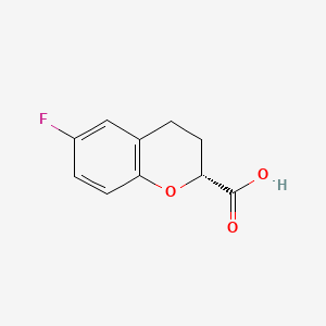 molecular formula C10H9FO3 B594401 (R)-6-Fluorochroman-2-carboxylic acid CAS No. 129101-37-7
