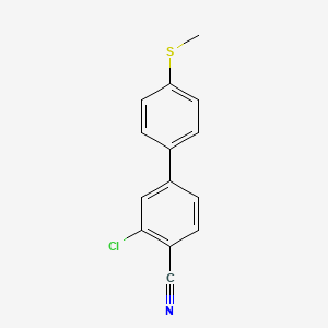 molecular formula C14H10ClNS B594403 2-Chloro-4-[4-(methylsulfanyl)phenyl]benzonitrile CAS No. 1355248-24-6