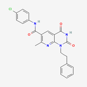 molecular formula C23H19ClN4O3 B5944088 N-(4-chlorophenyl)-7-methyl-2,4-dioxo-1-(2-phenylethyl)-1,2,3,4-tetrahydropyrido[2,3-d]pyrimidine-6-carboxamide 