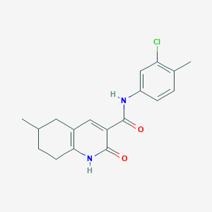 molecular formula C18H19ClN2O2 B5944133 N-(3-chloro-4-methylphenyl)-6-methyl-2-oxo-1,2,5,6,7,8-hexahydro-3-quinolinecarboxamide 
