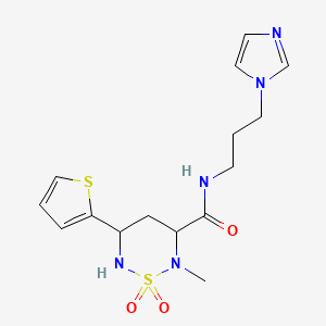 molecular formula C15H21N5O3S2 B5944164 N-[3-(1H-imidazol-1-yl)propyl]-2-methyl-5-(2-thienyl)-1,2,6-thiadiazinane-3-carboxamide 1,1-dioxide 