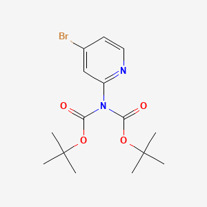 molecular formula C15H21BrN2O4 B594423 N,N-DiBoc-2-amino-4-bromopyridine CAS No. 1216620-65-3