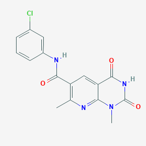 molecular formula C16H13ClN4O3 B5944243 N-(3-chlorophenyl)-1,7-dimethyl-2,4-dioxo-1,2,3,4-tetrahydropyrido[2,3-d]pyrimidine-6-carboxamide 