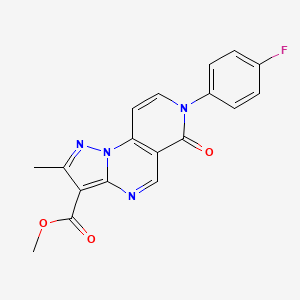 molecular formula C18H13FN4O3 B5944304 methyl 7-(4-fluorophenyl)-2-methyl-6-oxo-6,7-dihydropyrazolo[1,5-a]pyrido[3,4-e]pyrimidine-3-carboxylate 