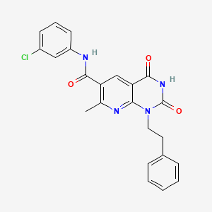 molecular formula C23H19ClN4O3 B5944312 N-(3-chlorophenyl)-7-methyl-2,4-dioxo-1-(2-phenylethyl)-1,2,3,4-tetrahydropyrido[2,3-d]pyrimidine-6-carboxamide 