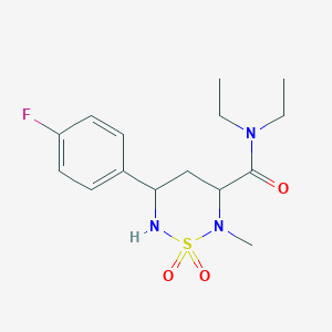 molecular formula C15H22FN3O3S B5944334 N,N-diethyl-5-(4-fluorophenyl)-2-methyl-1,2,6-thiadiazinane-3-carboxamide 1,1-dioxide 