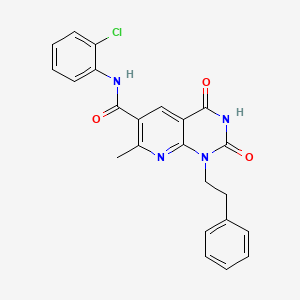 molecular formula C23H19ClN4O3 B5944408 N-(2-chlorophenyl)-7-methyl-2,4-dioxo-1-(2-phenylethyl)-1,2,3,4-tetrahydropyrido[2,3-d]pyrimidine-6-carboxamide 