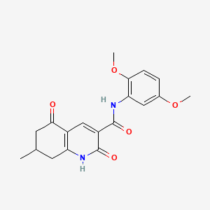 molecular formula C19H20N2O5 B5944426 N-(2,5-dimethoxyphenyl)-7-methyl-2,5-dioxo-1,2,5,6,7,8-hexahydroquinoline-3-carboxamide 