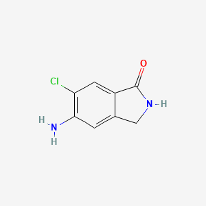 molecular formula C8H7ClN2O B594445 1H-Isoindol-1-one, 5-amino-6-chloro-2,3-dihydro- CAS No. 1367864-25-2