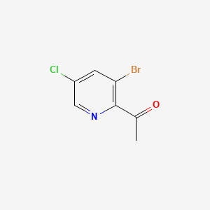 molecular formula C7H5BrClNO B594453 1-(3-溴-5-氯吡啶-2-基)乙酮 CAS No. 1256823-11-6