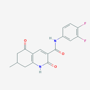 molecular formula C17H14F2N2O3 B5944531 N-(3,4-difluorophenyl)-7-methyl-2,5-dioxo-1,2,5,6,7,8-hexahydroquinoline-3-carboxamide 