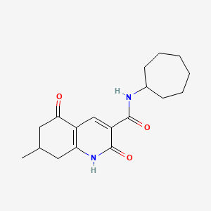 molecular formula C18H24N2O3 B5944564 N-cycloheptyl-7-methyl-2,5-dioxo-1,2,5,6,7,8-hexahydroquinoline-3-carboxamide 