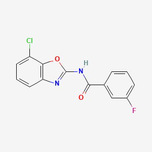 molecular formula C14H8ClFN2O2 B5944616 N-(7-chloro-1,3-benzoxazol-2-yl)-3-fluorobenzamide 