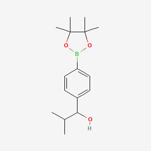 molecular formula C16H25BO3 B594464 2-Methyl-1-(4-(4,4,5,5-tetramethyl-1,3,2-dioxaborolan-2-yl)phenyl)propan-1-ol CAS No. 1256360-30-1
