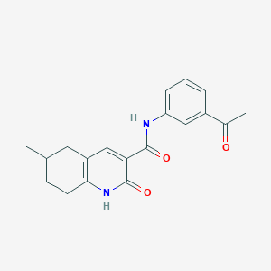 molecular formula C19H20N2O3 B5944646 N-(3-acetylphenyl)-6-methyl-2-oxo-5,6,7,8-tetrahydro-1H-quinoline-3-carboxamide 