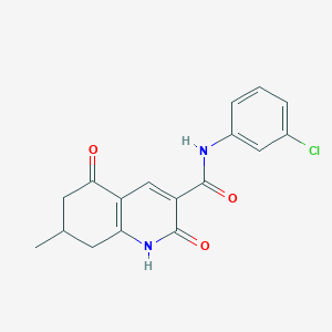 molecular formula C17H15ClN2O3 B5944712 N-(3-chlorophenyl)-7-methyl-2,5-dioxo-1,2,5,6,7,8-hexahydroquinoline-3-carboxamide 