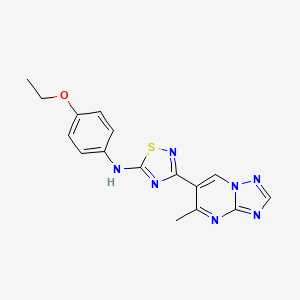 molecular formula C16H15N7OS B5944723 N-(4-ethoxyphenyl)-3-(5-methyl[1,2,4]triazolo[1,5-a]pyrimidin-6-yl)-1,2,4-thiadiazol-5-amine 